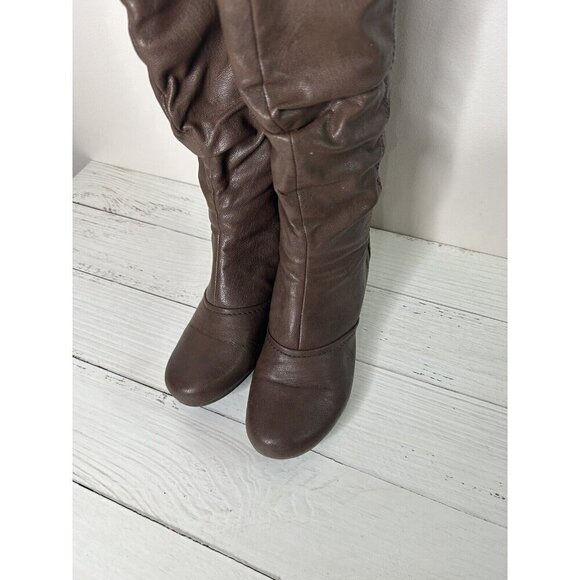 Bare Traps Trudy Brown Faux Leather Zipper Riding Boots Size 7M - Picture 12 of 15
